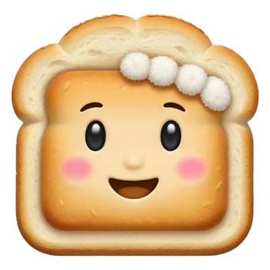 white bread without any face, iPhone emoji style sticker