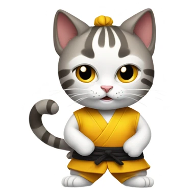 Kung fu cat winking sticker