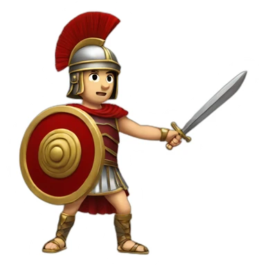 Ancient Roman soldier fighting sticker