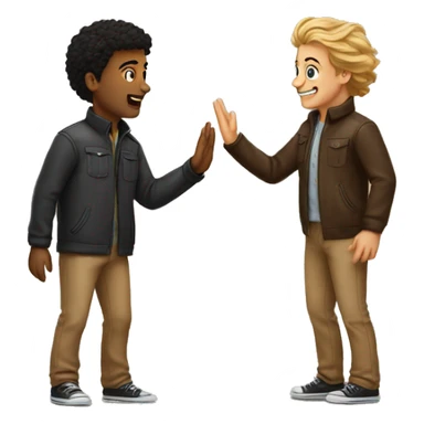realistic friends high-fiving sticker