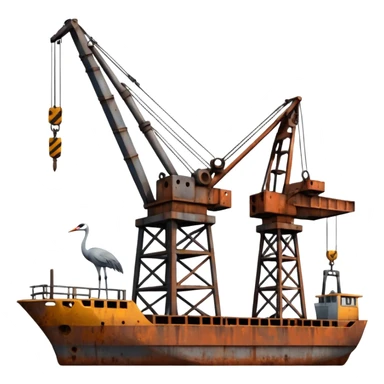 Cranes at the dock sticker