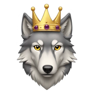 Realistic Wolf with a crown named melwin  sticker