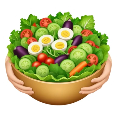 two hands holding a salad bowl sticker