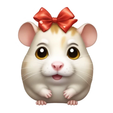 Crying Hamster with bow on head sticker