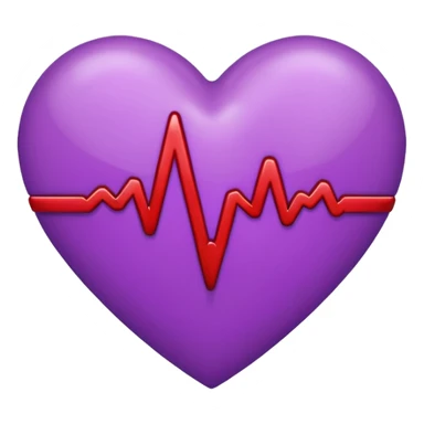 purple heart with a heartbeat line sticker