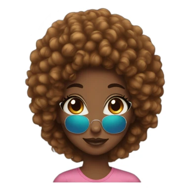 Fille noire avec des cheveux afro  jolie sticker