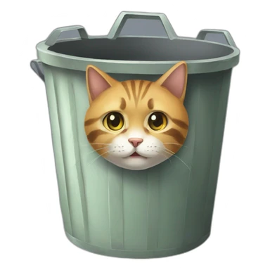a garbage can full of nekoarc sticker