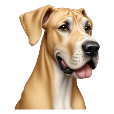Hyper realistic tan Great dane smiling sticker