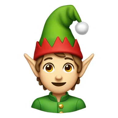 Christmas elf with brown hair sticker