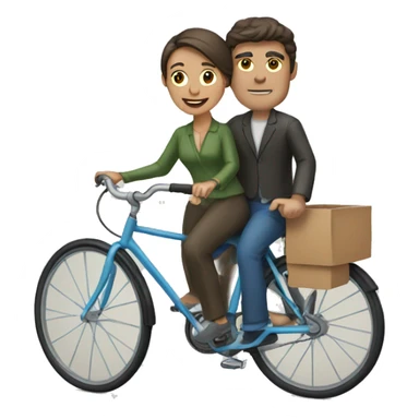 Bicycle man and woman sticker
