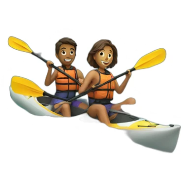 two friends kayaking in a river sticker