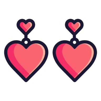 cute heart-shaped earrings with decorative elements sticker