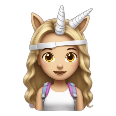 Girl with unicorn headset sticker