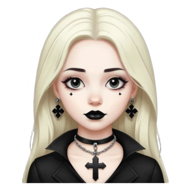 black pink goth cross  sticker