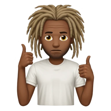 Thumbs down black skinned guys with dreads with his thumbs pointing down sticker