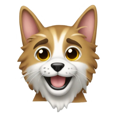 Lupo carino che gioca con un gatto  sticker