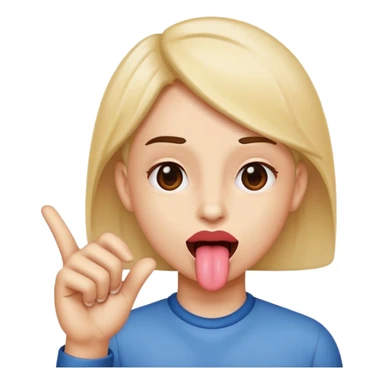 Tongue out with hand to the side  sticker