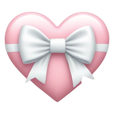 Pastel pink heart with white bow sticker