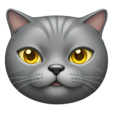 Grey Fat cat with yellow eyes sticker