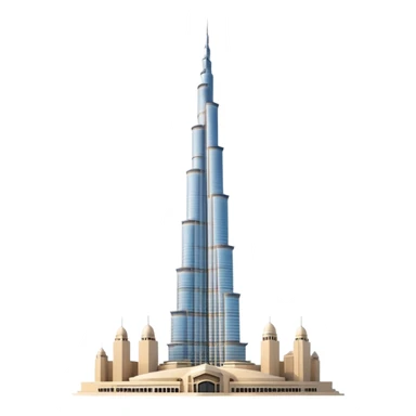 Burj Khalifa, minimalist light beige, no accents sticker