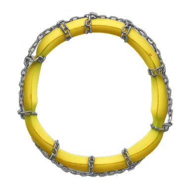Bananas wrapped in a chain sticker