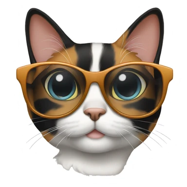 female calico Cat with sunglasses sticker