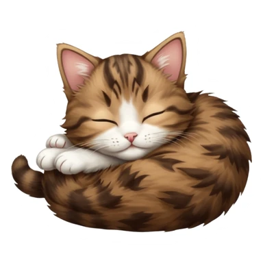 dark brown tabby and white kitten upside down sleeping sticker