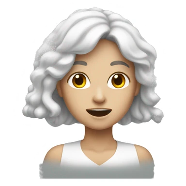 White Lady brown hair throwing salt sticker