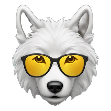 Loup blanc avec lunettes de soleil sticker