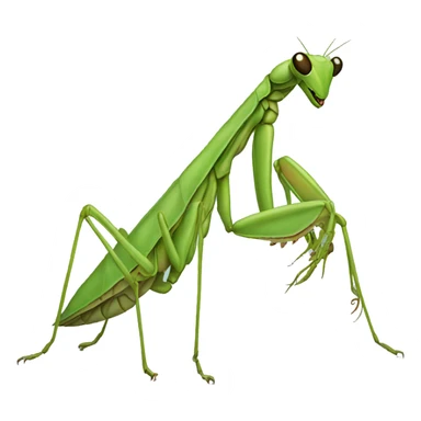 Green praying mantis sticker