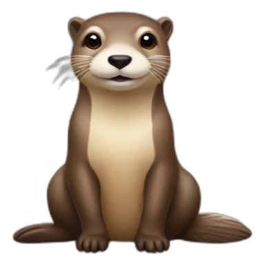 Loutre sur vache sticker