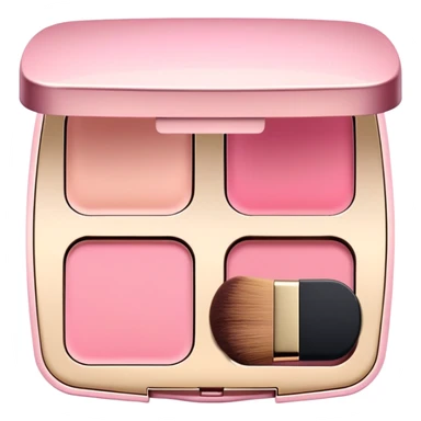 Black square shaped pink blusher compact makeup sticker