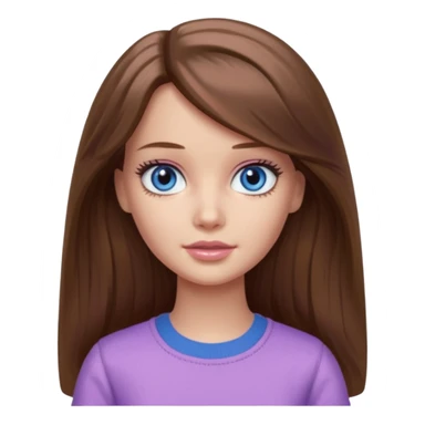 beautiful barbie girl with long brown hair, blue eyes and wearing light purple clothes watching stranger things on tv sticker