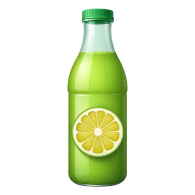 Bottle green lemon juice  sticker