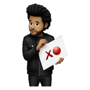 The Weeknd holding an XO sign  sticker