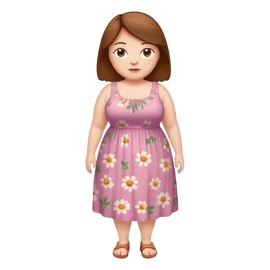 Fat white woman. Full body. Brown hair sticker
