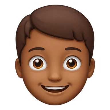 Cute kid emoji brown sticker