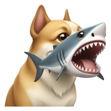 Dog with shark  sticker