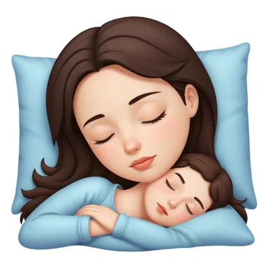Brunette girl sleepin sticker