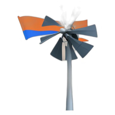 windmill in front of dutch tricolor flag background sticker