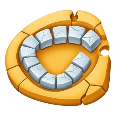 Detached jawbone lying cracked on the ground. sticker