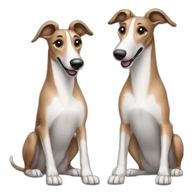 greyhound pair brown and grey sticker