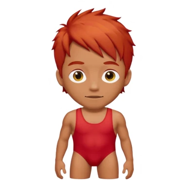 man in bathing suits with red hair sticker
