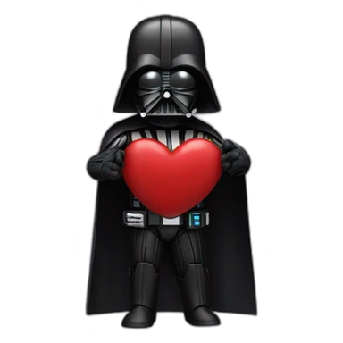 Create darth vader doing heart signal with his hands sticker