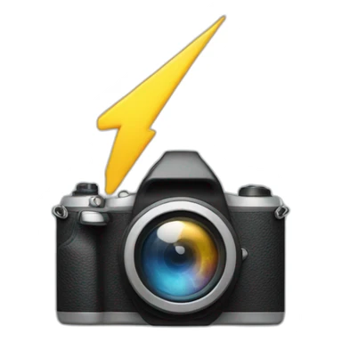 Lightning bolt with camera sticker