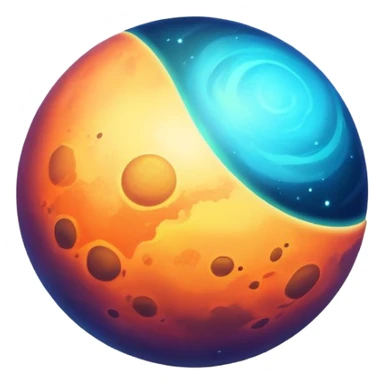 glowing quazar planet sticker
