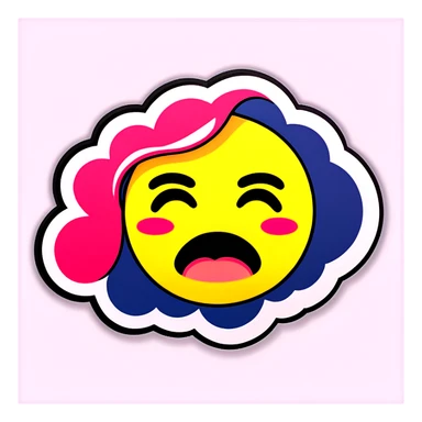 Pop art crying emoji sticker