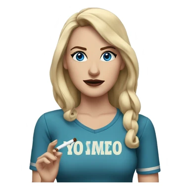 Beth from Yellowstone smoking a cigarette blue eyes sticker