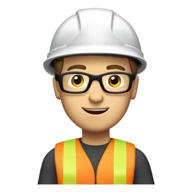 Caucasian youngman wearing a safety helmet, safety glasses and earplugs. sticker
