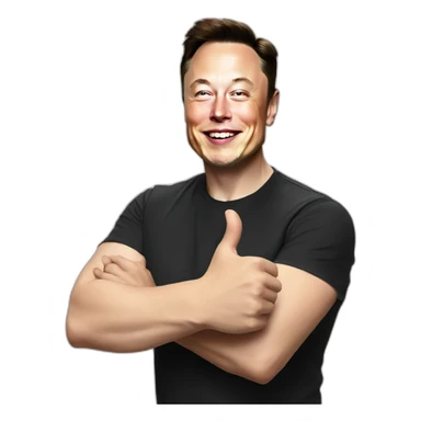 elon musk thumbs up face sticker